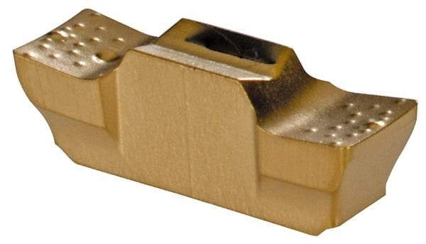 Iscar - 300020GEPI Grade IC528, 3mm Cutting Width Carbide Grooving Insert - 9mm Max Depth of Cut, Neutral, 0.2mm Corner Radius, TiCN/TiN Finish - Eagle Tool & Supply