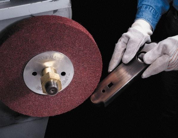 3M - 14" Diam, 2" Face Width, 8" Center Hole, Medium Grade, Aluminum Oxide Deburring Wheel - Convolute, Medium Density 5 Grade, 2,550 RPM - Eagle Tool & Supply