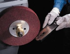3M - 14" Diam, 2" Face Width, 8" Center Hole, Medium Grade, Aluminum Oxide Deburring Wheel - Convolute, Medium Density 5 Grade, 2,550 RPM - Eagle Tool & Supply