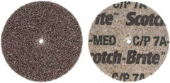 3M - 2" Diam, 1/8" Face Width, 1/8" Center Hole, Medium Grade, Aluminum Oxide Deburring Wheel - Unitized, Hard Density 7 Grade, 22,100 RPM - Eagle Tool & Supply