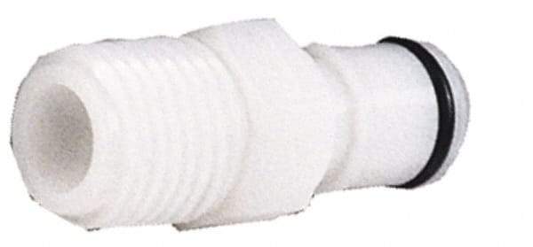 CPC Colder Products - 3/8" Outside Diam, 3/8 NPT, Acetal Push-to-Connect Tube Male Connector - 120 Max psi, White - Eagle Tool & Supply