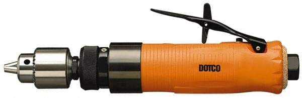 Dotco - 1/4" Keyed Chuck - Inline Handle, 4,750 RPM, 0.4 hp, 90 psi - Eagle Tool & Supply