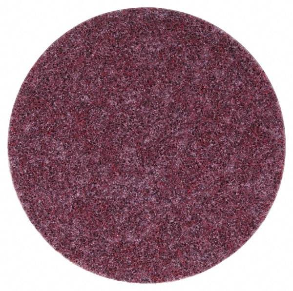 3M - 7" Coarse Grade Aluminum Oxide Deburring Disc - 7/8" Center Hole, Arbor Connection, Maroon, 6,000 Max RPM - Eagle Tool & Supply