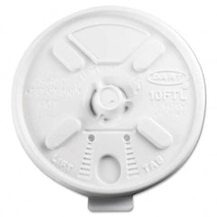 DART - Lift N' Lock Plastic Hot Cup Lids, Fits 10 oz Cups, White, 1000/Carton - Eagle Tool & Supply