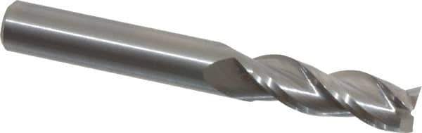 Kennametal - 3/8", 1-1/8" LOC, 3/8" Shank Diam, 3" OAL, 3 Flute, Solid Carbide Square End Mill - Single End, Uncoated, Spiral Flute, 35° Helix, Centercutting, Right Hand Cut, Right Hand Flute, Series AADE - Eagle Tool & Supply