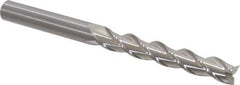 Kennametal - 1/2", 3-1/8" LOC, 1/2" Shank Diam, 6" OAL, 3 Flute, Solid Carbide Square End Mill - Single End, Uncoated, Spiral Flute, 35° Helix, Centercutting, Right Hand Cut, Right Hand Flute, Series AADE - Eagle Tool & Supply