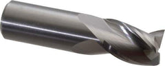 Kennametal - 3/4", 1" LOC, 3/4" Shank Diam, 3" OAL, 3 Flute, Solid Carbide Square End Mill - Single End, Uncoated, Spiral Flute, 35° Helix, Centercutting, Right Hand Cut, Right Hand Flute, Series AADE - Eagle Tool & Supply