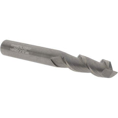 Kennametal - 3/8", 1-1/8" LOC, 3/8" Shank Diam, 3" OAL, 2 Flute, Solid Carbide Square End Mill - Single End, Uncoated, Spiral Flute, 45° Helix, Centercutting, Right Hand Cut, Right Hand Flute, Series AADF - Eagle Tool & Supply