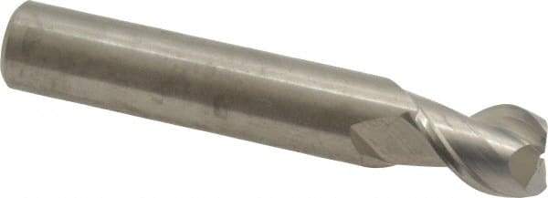 Kennametal - 1/2", 5/8" LOC, 1/2" Shank Diam, 3" OAL, 2 Flute, Solid Carbide Square End Mill - Single End, Uncoated, Spiral Flute, 45° Helix, Centercutting, Right Hand Cut, Right Hand Flute, Series AADF - Eagle Tool & Supply