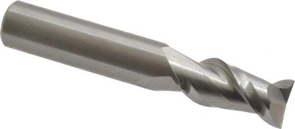 Kennametal - 1/2", 1" LOC, 1/2" Shank Diam, 3" OAL, 2 Flute, Solid Carbide Square End Mill - Single End, Uncoated, Spiral Flute, 45° Helix, Centercutting, Right Hand Cut, Right Hand Flute, Series AADF - Eagle Tool & Supply