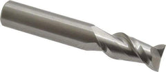 Kennametal - 1/2", 1" LOC, 1/2" Shank Diam, 3" OAL, 2 Flute, Solid Carbide Square End Mill - Single End, Uncoated, Spiral Flute, 45° Helix, Centercutting, Right Hand Cut, Right Hand Flute, Series AADF - Eagle Tool & Supply