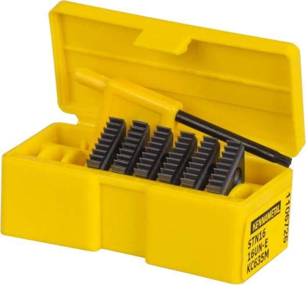 Kennametal - STN1 KC635M Grade Thread Mill Insert - Carbide, TiAlN Coating - Eagle Tool & Supply