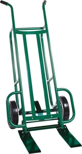 Valley Craft - 1,000 Lb Capacity 48" OAH Hand Truck - Dual Handle, Steel, Pneumatic Wheels - Eagle Tool & Supply