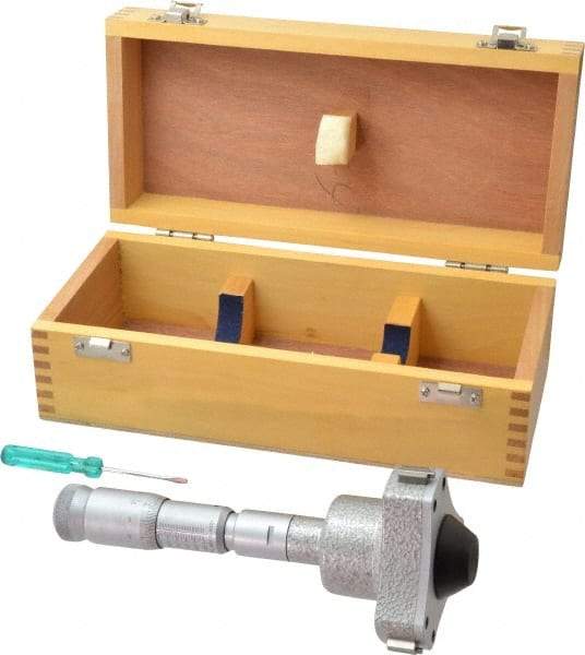 SPI - 100 to 125mm, 140mm Gage Depth, Mechanical Inside Hole Micrometer - 0.001mm Graduation, 0.002mm Accuracy, Ratchet Stop Thimble - Eagle Tool & Supply