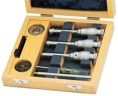 SPI - 6 to 12mm, Carbide, Hole Mechanical Inside Micrometer Set - 0.001mm Graduation, Ratchet Stop Thimble, (2) Setting Rings Included - Eagle Tool & Supply