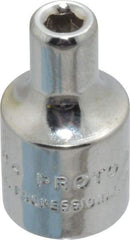 Proto - 1/8", 1/4" Drive, Standard Hand Socket - 6 Points, 7/8" OAL, Chrome Finish - Eagle Tool & Supply