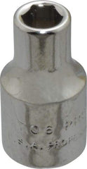 Proto - 3/16", 1/4" Drive, Standard Hand Socket - 6 Points, 7/8" OAL, Chrome Finish - Eagle Tool & Supply