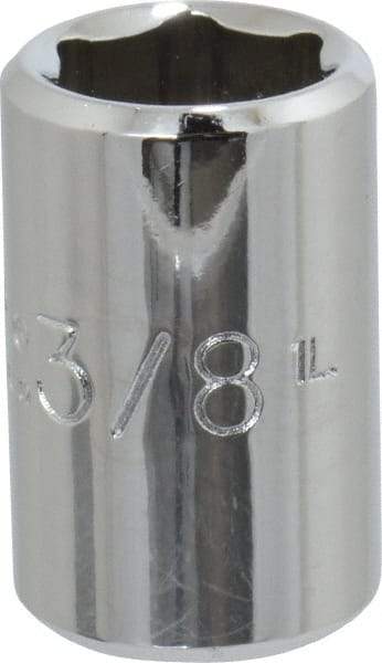 Proto - 3/8", 1/4" Drive, Standard Hand Socket - 6 Points, 7/8" OAL, Chrome Finish - Eagle Tool & Supply