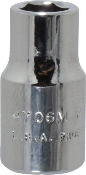 Proto - 1/4" Drive, Standard Hand Socket - 6 Points, 7/8" OAL, Chrome Finish - Eagle Tool & Supply