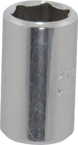 Proto - 1/4" Drive, Standard Hand Socket - 6 Points, 7/8" OAL, Chrome Finish - Eagle Tool & Supply