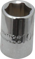 Proto - 1/4" Drive, Standard Hand Socket - 6 Points, 7/8" OAL, Chrome Vanadium, Chrome Finish - Eagle Tool & Supply