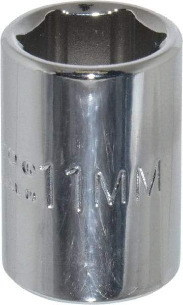 Proto - 7/16", 1/4" Drive, Standard Hand Socket - 6 Points, 7/8" OAL, Chrome Finish - Eagle Tool & Supply