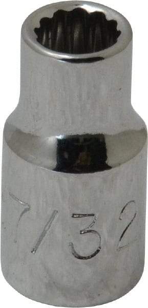 Proto - 7/32", 1/4" Drive, Standard Hand Socket - 12 Points, 7/8" OAL, Chrome Finish - Eagle Tool & Supply