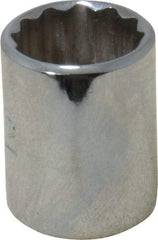 Proto - 1/2", 1/4" Drive, Standard Hand Socket - 12 Points, 7/8" OAL, Chrome Finish - Eagle Tool & Supply