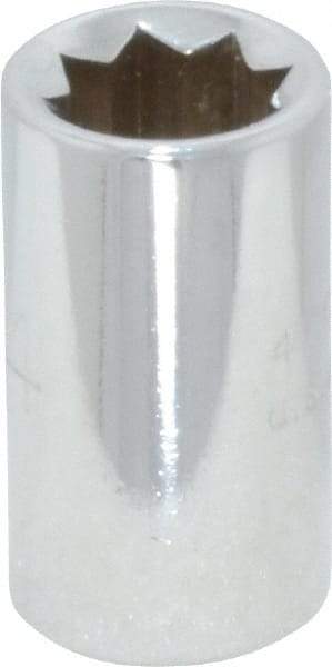 Proto - 1/4", 1/4" Drive, Standard Hand Socket - 8 Points, 7/8" OAL, Chrome Finish - Eagle Tool & Supply