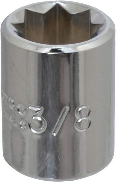 Proto - 3/8", 1/4" Drive, Standard Hand Socket - 8 Points, 7/8" OAL, Chrome Finish - Eagle Tool & Supply