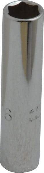 Proto - 5/16", 1/4" Drive, Deep Hand Socket - 6 Points, 2" OAL, Chrome Vanadium, Chrome Finish - Eagle Tool & Supply