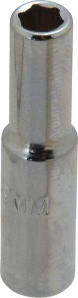 Proto - 1/4" Drive, Deep Hand Socket - 6 Points, 1-15/16" OAL, Chrome Finish - Eagle Tool & Supply