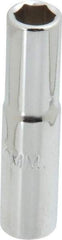 Proto - 1/4" Drive, Deep Hand Socket - 6 Points, 1-15/16" OAL, Chrome Finish - Eagle Tool & Supply