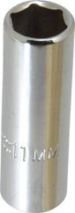 Proto - 1/4" Drive, Deep Hand Socket - 6 Points, 1-15/16" OAL, Chrome Finish - Eagle Tool & Supply