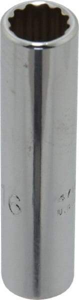 Proto - 5/16", 1/4" Drive, Deep Hand Socket - 12 Points, 2" OAL, Chrome Finish - Eagle Tool & Supply