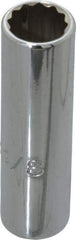 Proto - 3/8", 1/4" Drive, Deep Hand Socket - 12 Points, 2" OAL, Chrome Finish - Eagle Tool & Supply