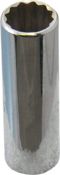 Proto - 7/16", 1/4" Drive, Deep Hand Socket - 12 Points, 2" OAL, Chrome Finish - Eagle Tool & Supply