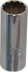 Proto - 9/16", 1/4" Drive, Deep Hand Socket - 12 Points, 2" OAL, Chrome Finish - Eagle Tool & Supply