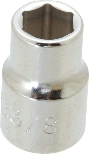 Proto - 3/8", 3/8" Drive, Standard Hand Socket - 6 Points, 1-3/32" OAL, Chrome Finish - Eagle Tool & Supply