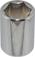 Proto - 9/16", 3/8" Drive, Standard Hand Socket - 6 Points, 1-1/8" OAL, Chrome Finish - Eagle Tool & Supply