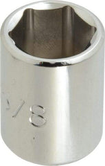 Proto - 5/8", 3/8" Drive, Standard Hand Socket - 6 Points, 1-1/8" OAL, Chrome Finish - Eagle Tool & Supply