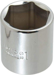 Proto - 1", 3/8" Drive, Standard Hand Socket - 6 Points, 1-3/8" OAL, Chrome Finish - Eagle Tool & Supply