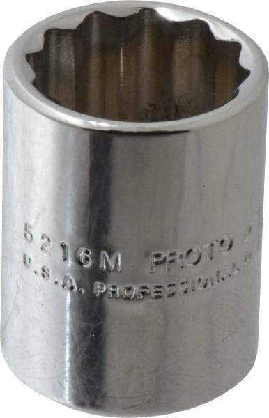 Proto - 3/8" Drive, Standard Hand Socket - 12 Points, 1-1/8" OAL, Chrome Finish - Eagle Tool & Supply