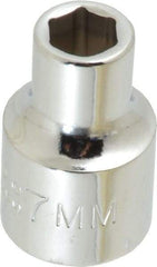 Proto - 3/8" Drive, Standard Hand Socket - 6 Points, 1-3/32" OAL, Chrome Finish - Eagle Tool & Supply