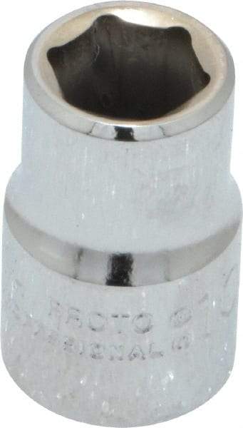 Proto - 3/8" Drive, Standard Hand Socket - 6 Points, 1-3/32" OAL, Chrome Finish - Eagle Tool & Supply