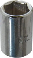 Proto - 3/8" Drive, Standard Hand Socket - 6 Points, 1-1/8" OAL, Chrome Vanadium, Chrome Finish - Eagle Tool & Supply