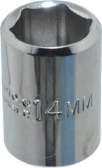 Proto - 3/8" Drive, Standard Hand Socket - 6 Points, 1-1/8" OAL, Chrome Finish - Eagle Tool & Supply