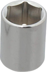 Proto - 3/8" Drive, Standard Hand Socket - 6 Points, 1-1/8" OAL, Chrome Finish - Eagle Tool & Supply