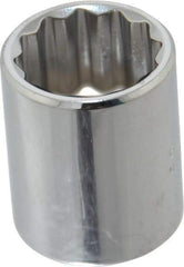 Proto - 3/8" Drive, Standard Hand Socket - 6 Points, 1-1/8" OAL, Chrome Vanadium, Chrome Finish - Eagle Tool & Supply