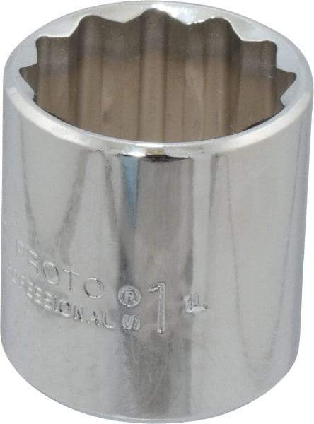 Proto - 1", 3/8" Drive, Standard Hand Socket - 12 Points, 1-3/8" OAL, Chrome Finish - Eagle Tool & Supply